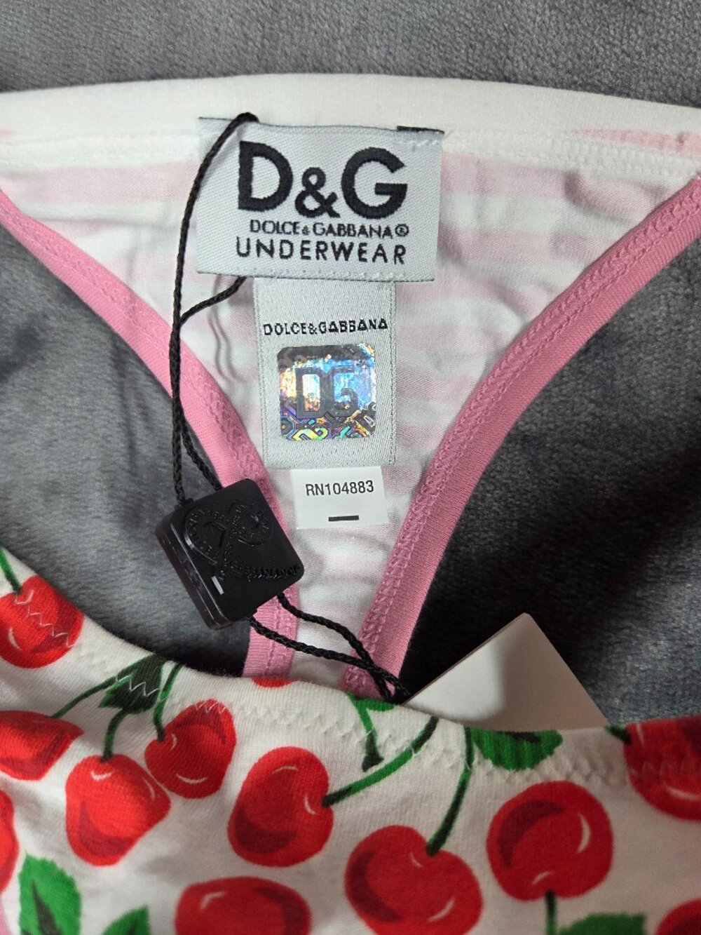 Dolce & Gabanna Cherry Cherries Thong Panty Size Large Dolce Gabanna NEW NWT - Picture 4 of 7